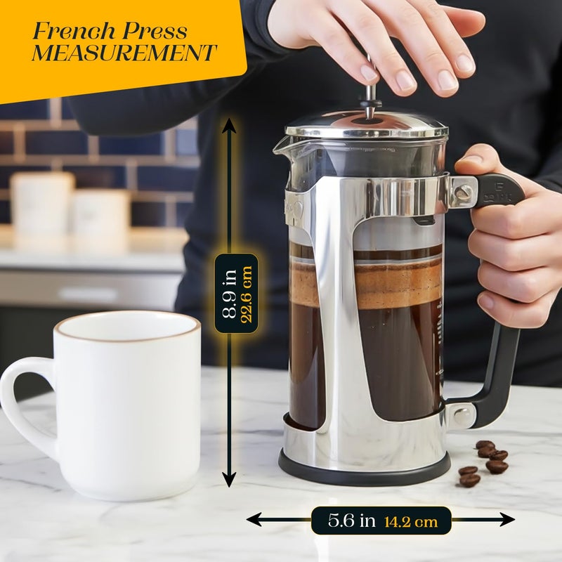 ESPRO P5 French Press Coffee Maker â€“ Patented Double Micro-Filter for Grit Free Brew, Heat-Resistant Thicker Borosilicate Glass Coffee Press â€“ 18 oz - Image 2
